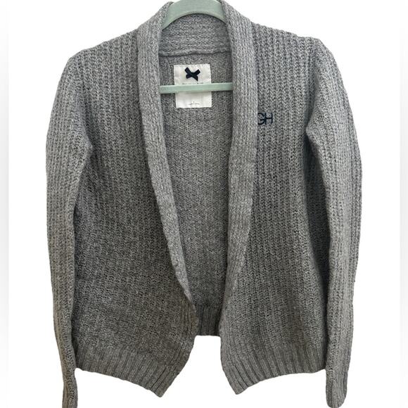 A&F Gilly Hicks Open Front Chunky Knit Wool Cardigan Sweater in Gray Cozy Small - Picture 1 of 7